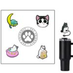 4-in-1 Cat Series Straw Topper Card Set