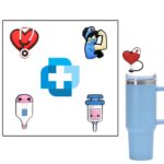 4-in-1 Medical Style Straw Topper Card Set