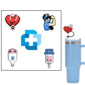 4-in-1 Medical Style Straw Topper Card Set