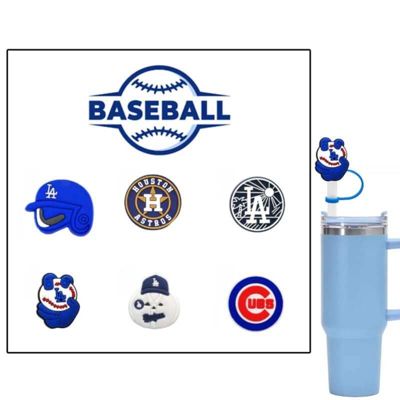 6-in-1 Baseball Series Straw Topper Card Set