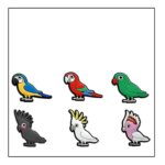 6-in-1 Bird Shaped Straw Topper Card Set - 1