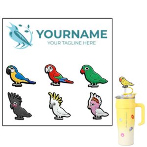 6-in-1 Bird Shaped Straw Topper Card Set