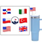 6-in-1 Flag Shape Straw Topper Card Set