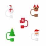 Christmas Theme Silicone Straw Topper Cover Cap - 1