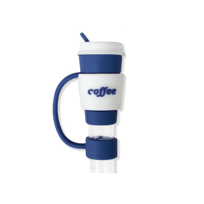 Coffee Cup Style Silicone Straw Topper - 2