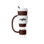 Coffee Cup Style Silicone Straw Topper - 3