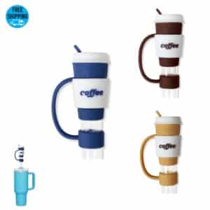 Coffee Cup Style Silicone Straw Topper