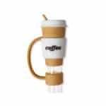 Coffee Cup Style Silicone Straw Topper - 4