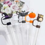 Halloween Theme Silicone Straw Topper Cover Cap - 7