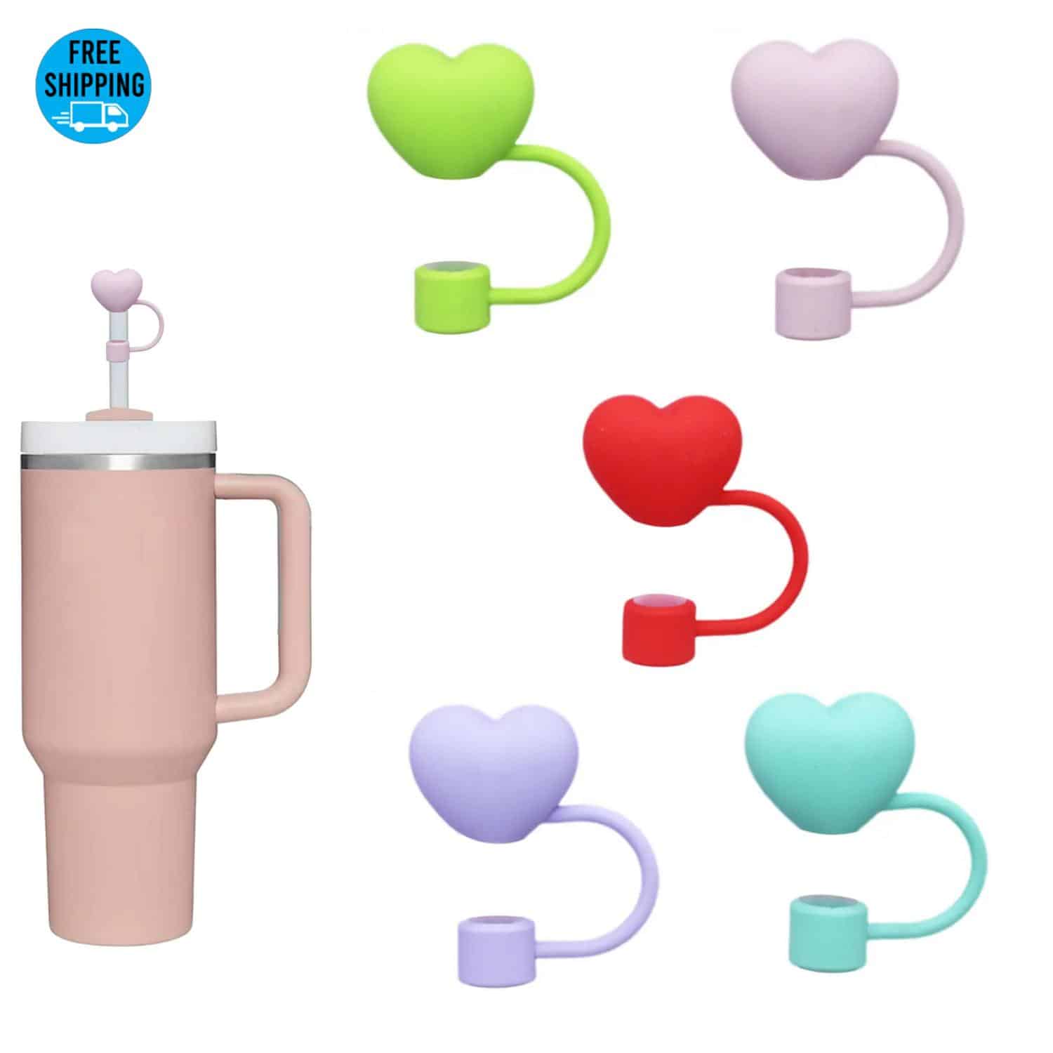 Heart Shaped Straw Cover