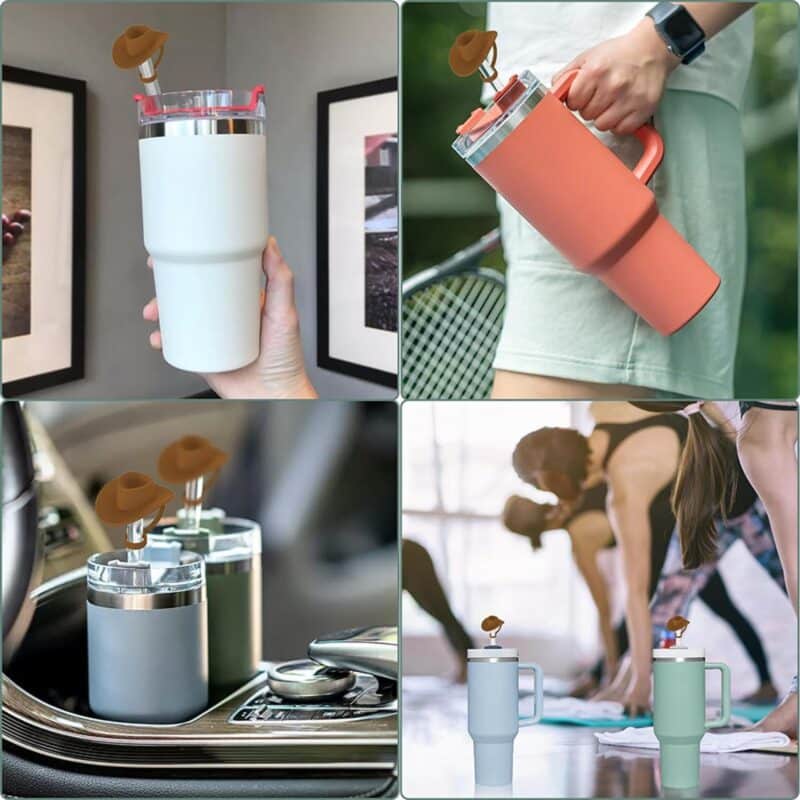 Silicone Dust Cap Straw Topper Set - 2