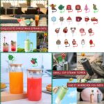 Straw Cover Christmas Silicone Straw Topper - 1