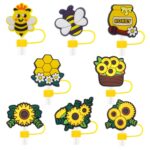 Sunflower Silicone Dust-Proof Straw Topper - 1