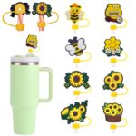 Sunflower Silicone Dust-Proof Straw Topper