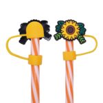 Sunflower Silicone Dust-Proof Straw Topper - 2
