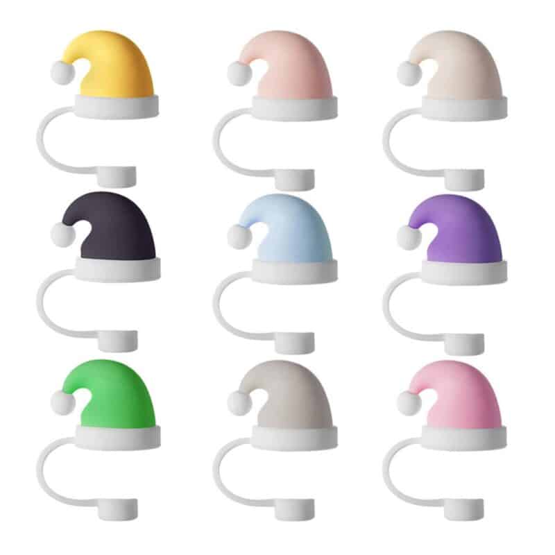 Christmas Hat Silicone Straw Cover - 1