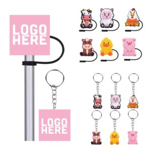 Keychain Straw Topper Set