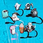 Customized Christmas Halloween Silicone Straw Cover Tumbler Topper - 1