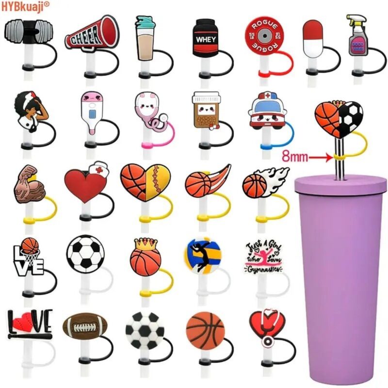 Customized Silicone Straw Cover Tumbler Topper - 2