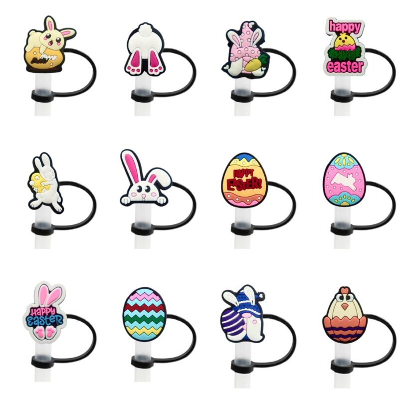 Silicone Easter Style Straw Topper Compatible w/30&40 Oz Tumbler (No Decoration) - 2