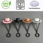 Silicone Cowboy Hat Pattern Straw Cover Topper - 1