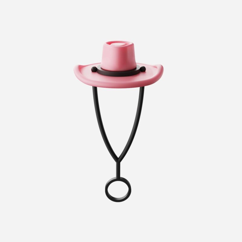 Silicone Cowboy Hat Pattern Straw Cover Topper - 3
