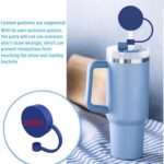 Custom Printed Reusable Silicone Straw Topper Cover 2''x2'' - 2