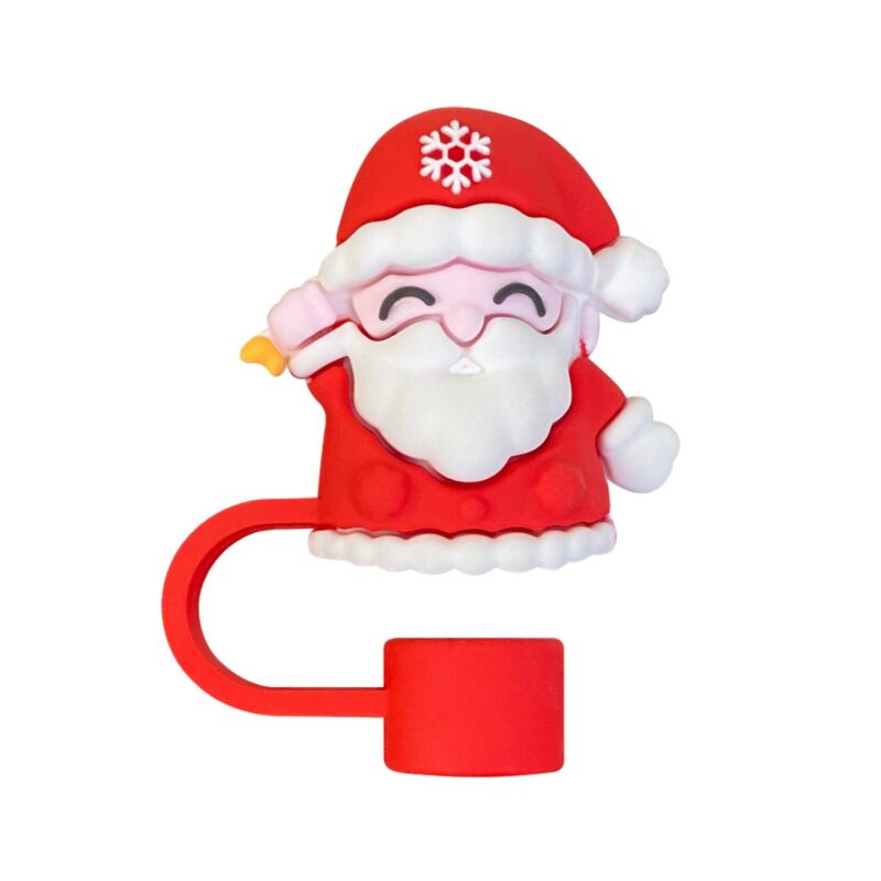 Christmas Straw Topper & Dust Plugs for Cup (10mm) - 1