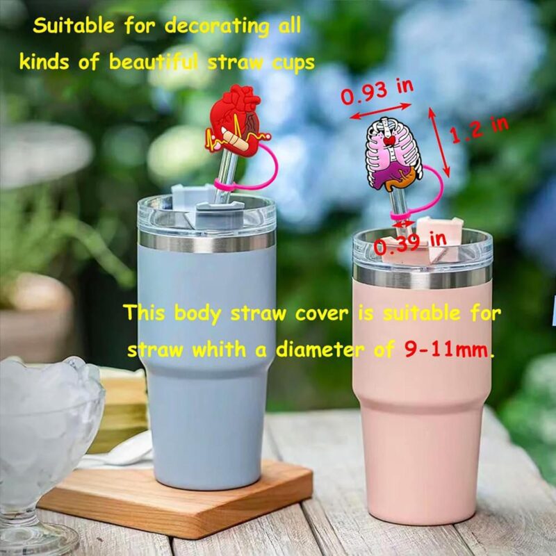 Silicone Straw Cover Cap Dust Plug Decorative Clip - 1