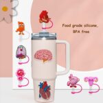 Silicone Straw Cover Cap Dust Plug Decorative Clip - 2