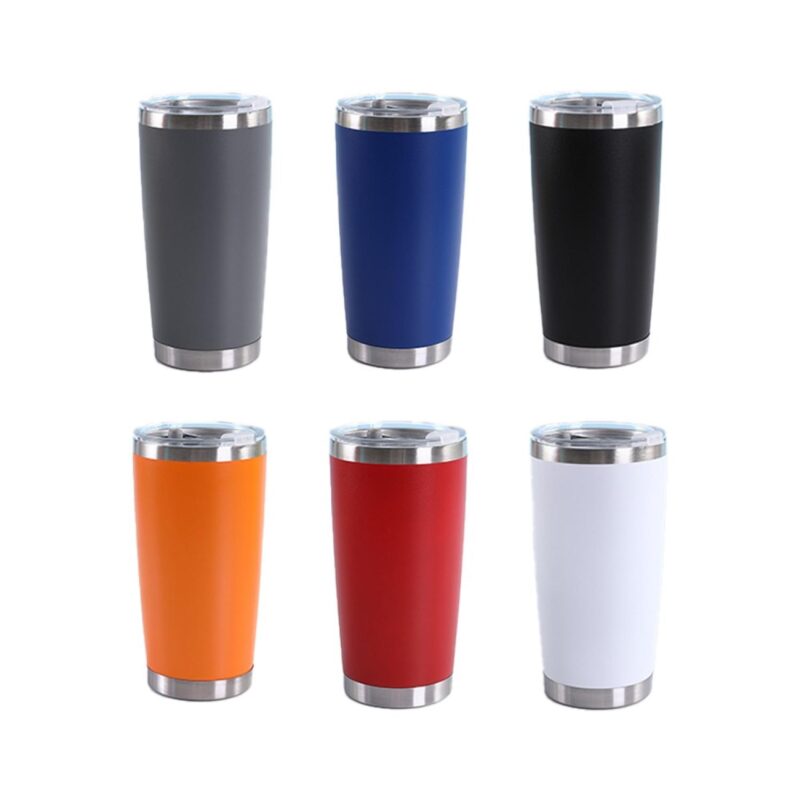 20Oz Double Wall Vacuum Stainless Steel Travel Mug W/ Straw Cover - 2