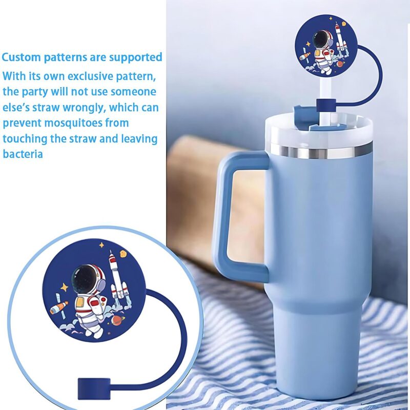 Dustproof Cute Silicone Straw Topper Cap - 5