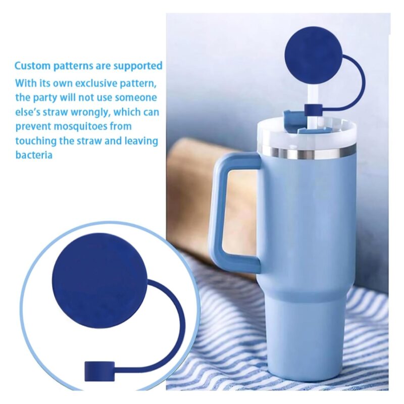 Custom Round Silicone Straw Topper - 2