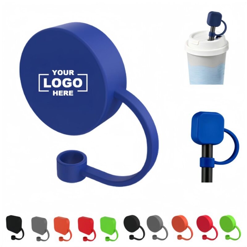 Silicone Straw Cover with Strap