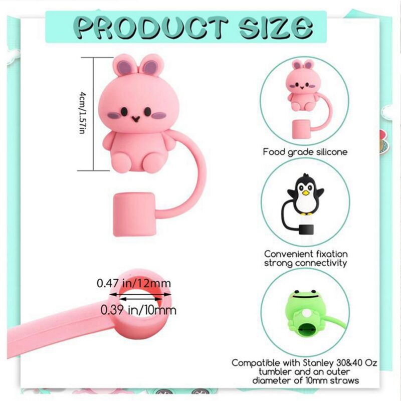 Custom Silicone Straw Cover Cap for Tumblers - 1