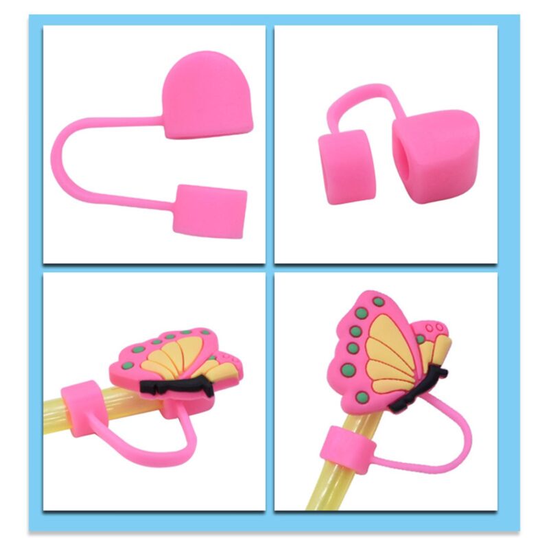 Cute Silicone Straw Topper Charms Set - 2