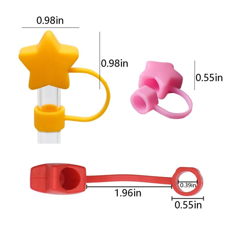 Cute Star Silicone Straw Topper Charm - 1
