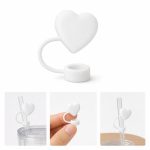 Heart-Shaped Silicone Straw Cover Caps - 1