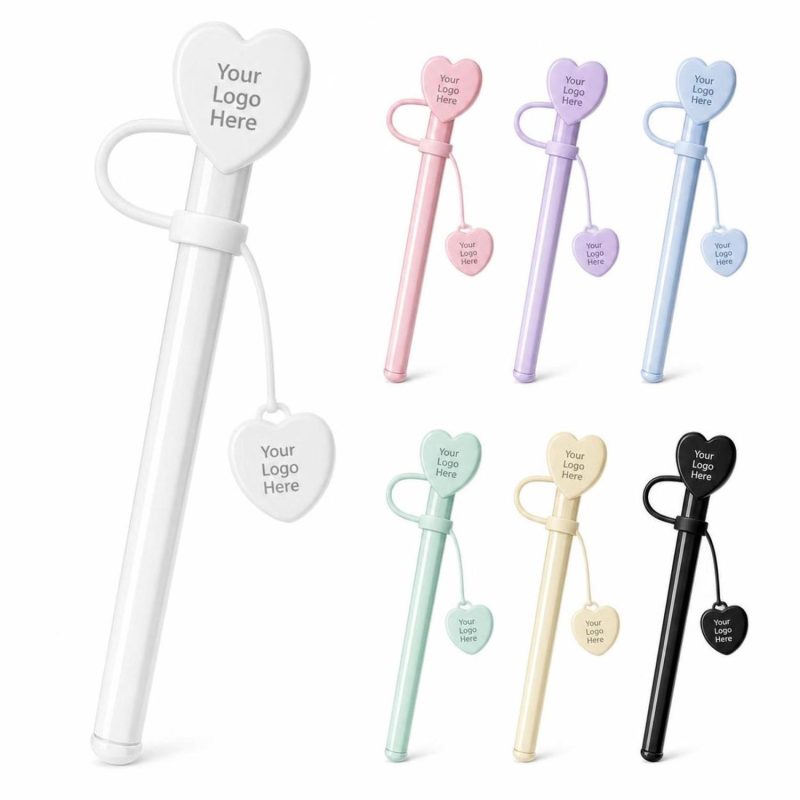 Heart-Shaped Silicone Straw Cover Caps