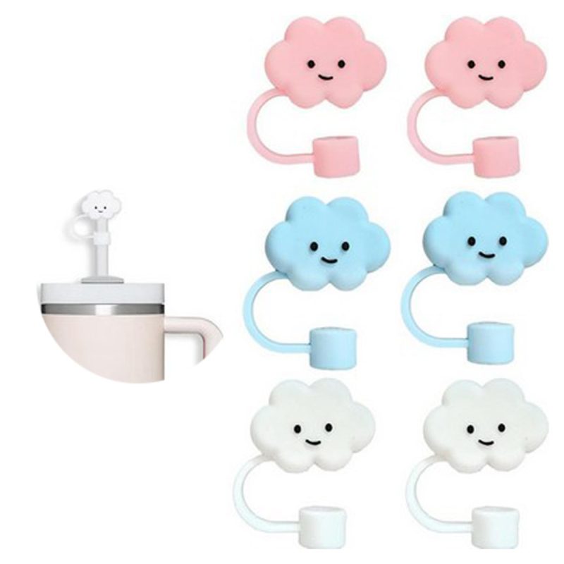 Cloud-Shaped Silicone Straw Cover - Food-Grade Dustproof Protector for 6-12mm Straws - 1