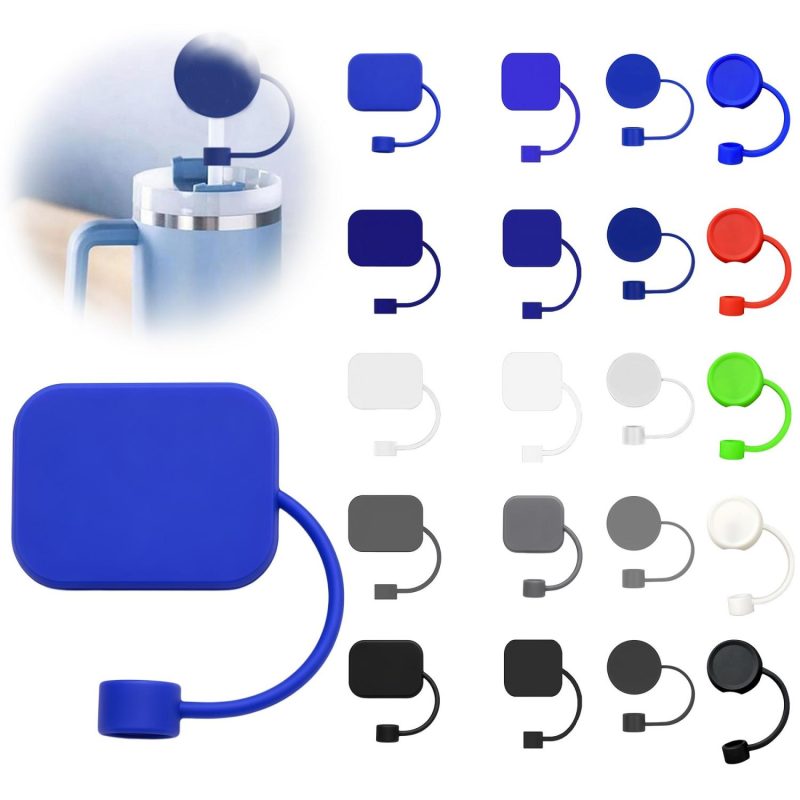 Silicone Straw Cover Cap Dust Guard With Multiple Shape Opti - 1
