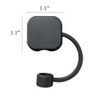 Silicone Straw Topper With Attached Strap - 1
