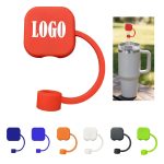 Silicone Straw Topper With Attached Strap