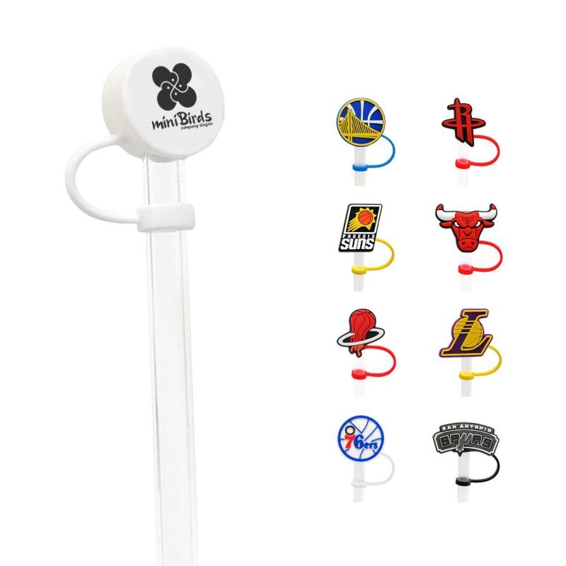 Silicone Straw Topper with 3D custom logo