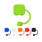 1.1" Square Silicone Tethered Straw Cover - 1