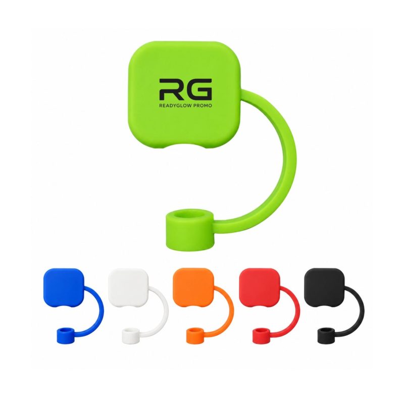 1.1" Square Silicone Tethered Straw Cover