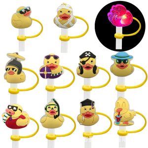 LED Flashing Duck Shape Straw Cover