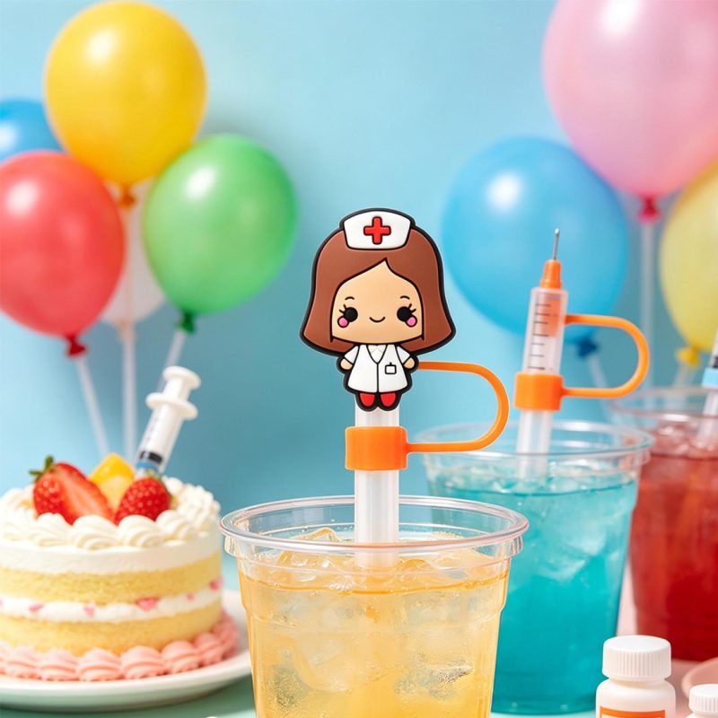 Novelty Straw Cover With Character Shape And Attached Loop - 7