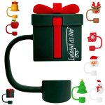 Novelty Straw Cover With Gift Box Shape And Connecting Loop