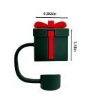 Novelty Straw Cover With Gift Box Shape And Connecting Loop - 2